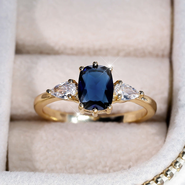 Six-claw Inlaid Sapphire Ring
